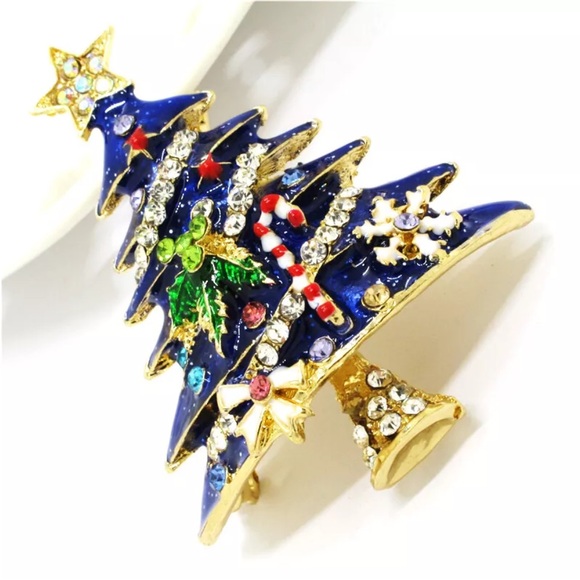 NWT Beautiful Betsy Johnson Christmas Tree Brooch - Picture 5 of 5